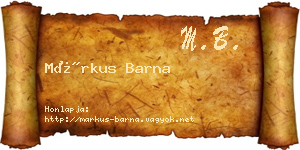 Márkus Barna névjegykártya