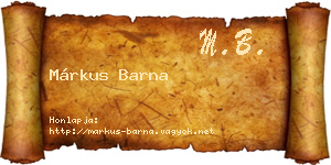 Márkus Barna névjegykártya